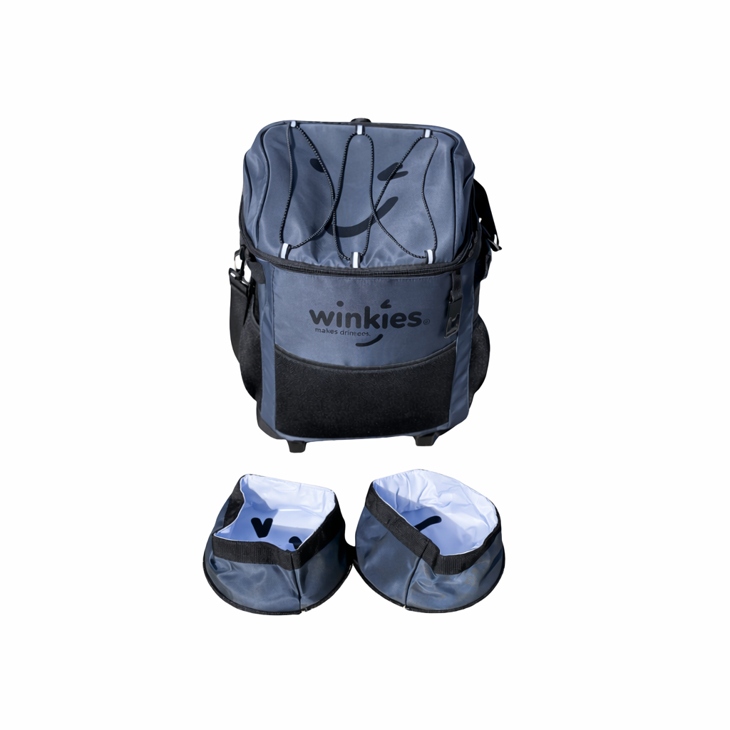 Unique to Winkies Coolers - Collapsable Water, Dog or food bowls - We've thought of everything.